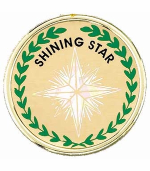 2 Inch in Diameter Round Shining Star Insert with Mylar Detailing