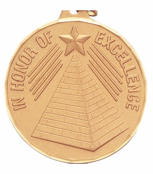 2 Inch Customizable Excellence Medal in Gold, or Silver