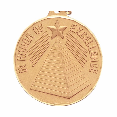 2 Inch Customizable Excellence Medal in Gold, or Silver