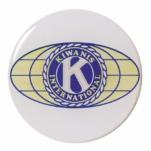2-Inch in Diameter Round Metal Mylar-Epoxy Kiwanis Peel-and-Stick Insert