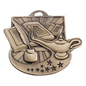 2 INCH LAMP OF LEARNING MEDAL - MULTIPLE COLORS