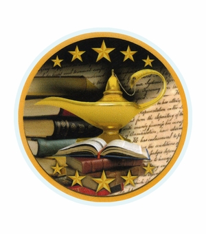 2 Inch in Diameter Round Lamp of Learning Insert with Mylar Detailing