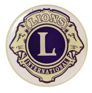 2-Inch in Diameter Round Metal Mylar-Epoxy Lions Club Peel-and-Stick Insert