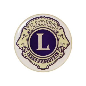 2-Inch in Diameter Round Metal Mylar-Epoxy Lions Club Peel-and-Stick Insert
