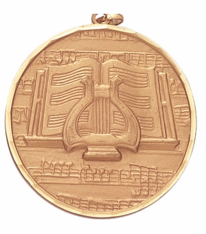 2 Inch Customizable Music Themed Medal in Gold