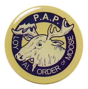 2-Inch in Diameter Round Metal Mylar-Epoxy P.A.P. Themed Peel-and-Stick Insert