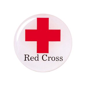 2-Inch in Diameter Round Metal Mylar-Epoxy Red Cross Peel-and-Stick Insert
