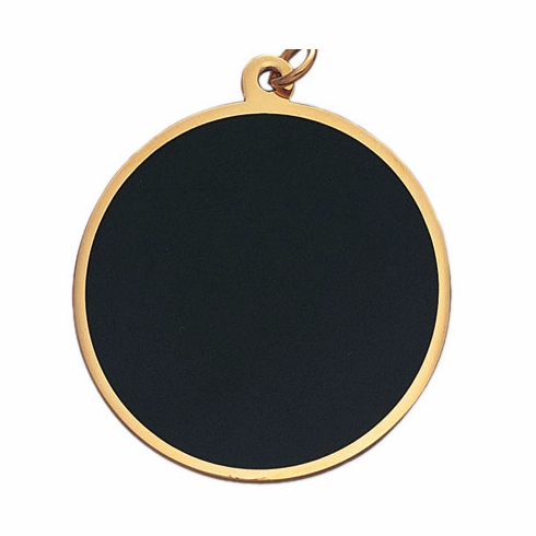 2 INCH ROUND BLACK SCREENED BLANK MEDAL FOR ENGRAVING
