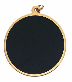 2 INCH ROUND BLACK SCREENED BLANK MEDAL FOR ENGRAVING