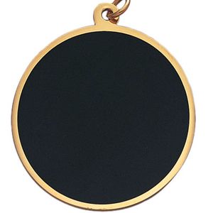 2 INCH ROUND BLACK SCREENED BLANK MEDAL FOR ENGRAVING