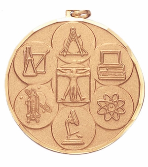 2 INCH SCIENCE MEDAL, MULTIPLE COLORS