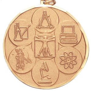 2 INCH SCIENCE MEDAL, MULTIPLE COLORS