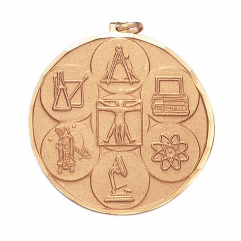 2 INCH SCIENCE MEDAL, MULTIPLE COLORS