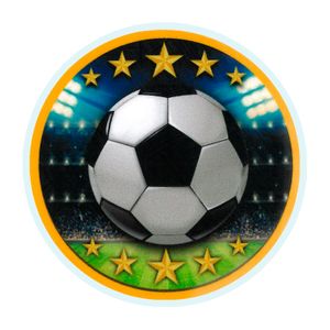 2 Inch in Diameter Round Soccer Themed Insert with Mylar Detailing