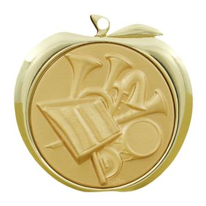 2 Inch Band Themed Apple Medal in Gold, Silver, or Bronze
