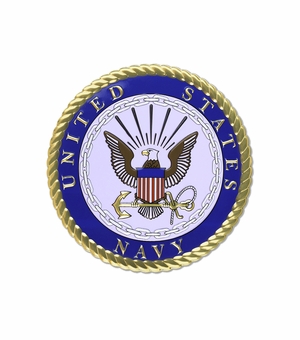 2-inch United States Generic Navy Emblem Embossed Litho Printed Medallion Insert