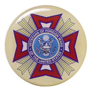 2-Inch in Diameter Round Metal Mylar-Epoxy Veterans of Foreign Wars Peel-and-Stick Insert