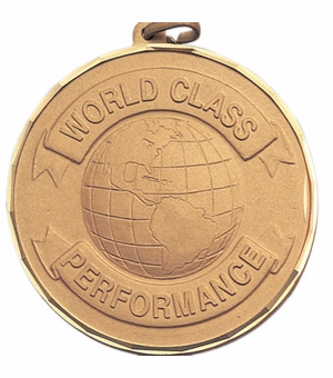 2 Inch Customizable World Class Performance Medal in Gold