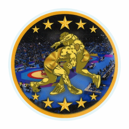 2 Inch in Diameter Round Track Themed Insert with Mylar Detailing