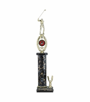 20-1/2, 21-1/2, 22-1/2 INCH ONE COLUMN TROPHY HOLDS 2 INCH INSERT WITH EAGLE TRIM