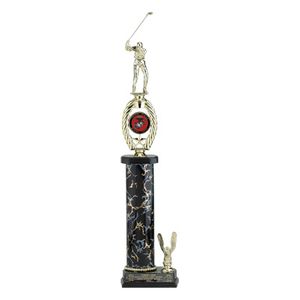 20-1/2, 21-1/2, 22-1/2 INCH ONE COLUMN TROPHY HOLDS 2 INCH INSERT WITH EAGLE TRIM