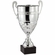 21-1/4 INCH ITALIAN SILVER DECORATIVE EMBOSSED TROPHY CUP ON GENUINE MARBLEBASE