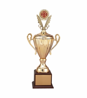 21 INCH RAVENNA SERIES TROPHY WITH 11 INCH METAL GOLD CUP TAKES RISER AND INSERT