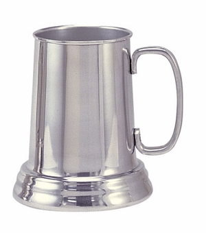 21 OUNCE POLISHED ACRYLIC BOTTOM ALUMINUM TANKARD