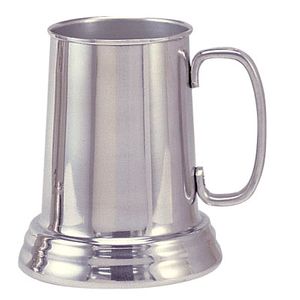 21 OUNCE POLISHED ACRYLIC BOTTOM ALUMINUM TANKARD