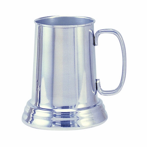 21 OUNCE POLISHED GLASS BOTTOM ALUMINUM TANKARD