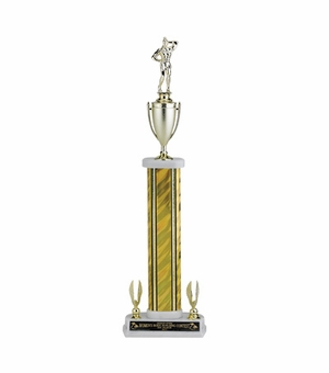 22-1/2, 23-1/2, 24-1/2 INCH SPLASH ONE COLUMN TROPHY WITH CUP AND EAGLE TRIMS