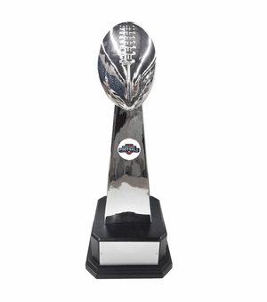 22-1/4 INCH HEIGHT BRIGHT SILVER BALL PERPETUAL FANTASY FOOTBALL TROPHY