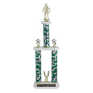 23, 25, 27 INCH SPORT THREE COLUMN TROPHY WITH 2 INCH INSERT, CUP  AND TRIMS