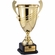 23 INCH GOLD ITALIAN MODERN TROPHY CUP ON BLACK WOOD BASE