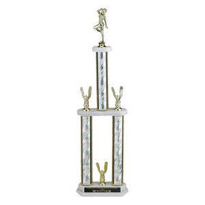 25, 27, 28 INCH SPLASH THREE COLUMN TROPHY WITH EAGLE TRIMS AND TAKES FIGURE
