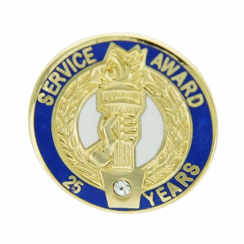 25 YEARS OF SERVICE AWARD PIN WITH SWAROVSKI CRYSTAL