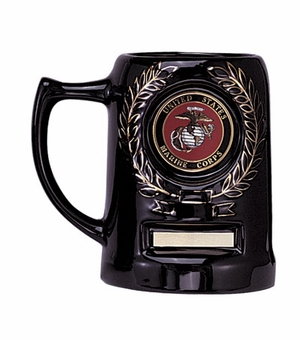 28 OUNCE BLACK BEER MUG TAKES 2 INCH INSERT AND PLATE