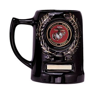 28 OUNCE BLACK BEER MUG TAKES 2 INCH INSERT AND PLATE