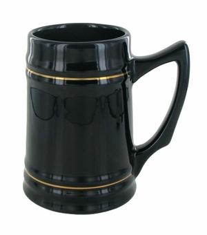 28 OUNCE BLACK CERAMIC TANKARD