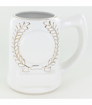 28 OUNCE WHITE BEER MUG WITHOUT 2 INCH INSERT AND PLATE