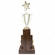 29 INCH GOLD METAL CUP PERPETUAL TROPHY WITH STAR FIGURE ON TOP ON GENUINE WALNUT BASE-16 NAME PLATES
