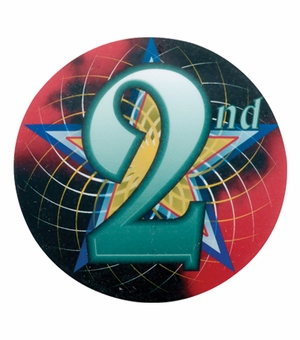 2 Inch in Diameter Round 2nd Place Mylar Insert