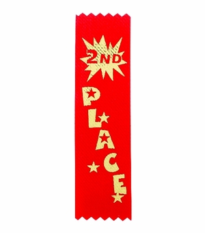 2ND PLACE 1-5/8 X 6 RED STOCK RIBBON