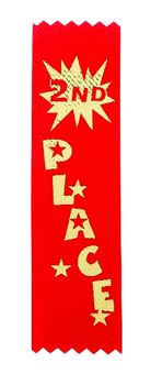 2ND PLACE 1-5/8 X 6 RED STOCK RIBBON