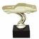 3-1/2 INCH CAMERO GOLD FIGURE ON BLACK MARBLE BASE