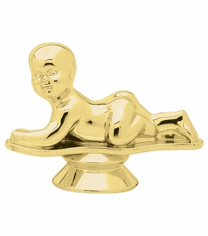 3-1/2 INCH GOLD PLASTIC CRAWLING BABY TROPHY FIGURE