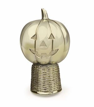 3-1/2 INCH GOLD PLASTIC JACK O'LANTERN TROPHY FIGURE