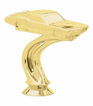 3-1/2 INCH GOLD PLASTIC MUSTANG CAR TROPHY FIGURE