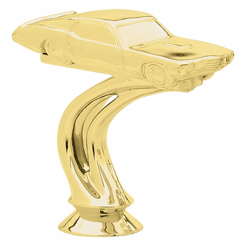 3-1/2 INCH GOLD PLASTIC MUSTANG CAR TROPHY FIGURE