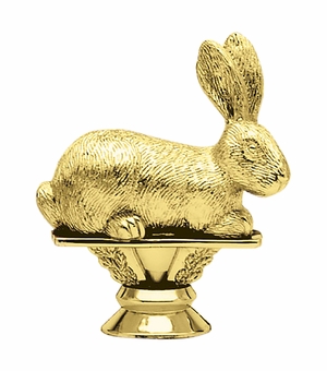 3-1/2 INCH GOLD PLASTIC RABBIT TROPHY FIGURE